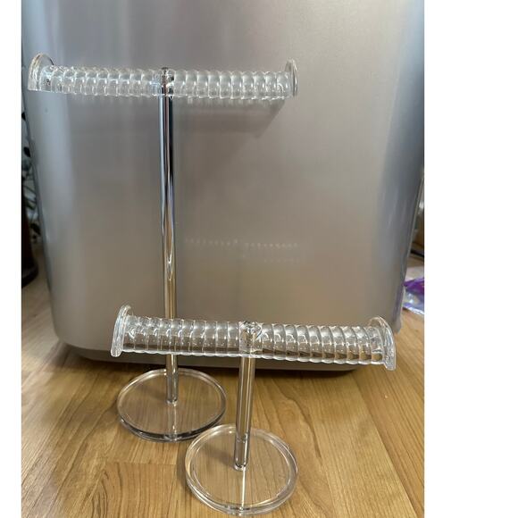 Isaac Jacobs Clear Acrylic Necklace Bracelet Holder Organizer Stands for Jewelry - Picture 5 of 6
